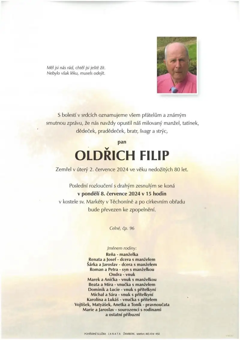 Odešel dlouholetý a čestný předseda 