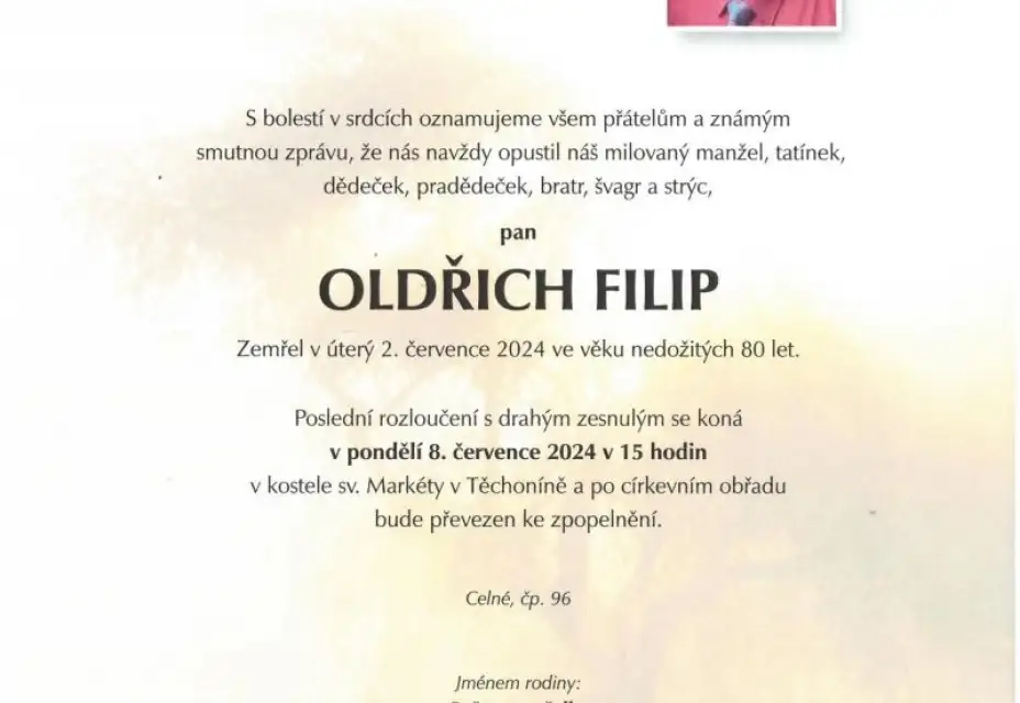 Odešel dlouholetý a čestný předseda 
